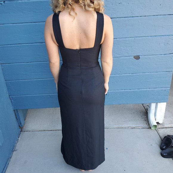 vintage 1990s black dress by Francais - Picture 7 of 9